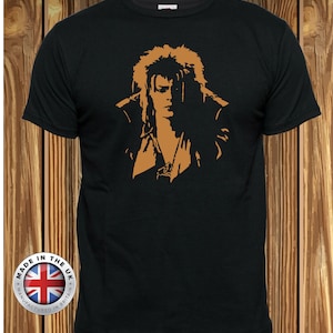 Labyrinth t shirt Goblin King t shirt Bowie t shirt black cotton t shirt cult movie t shirt, unisex t shirt, ladies fitted t shirt