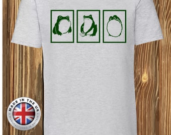 Japanese Woodblock Frog T-Shirt: Grumpy Hoji Toads Art