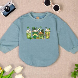 St. Patrick&#39;s Day Romper Sweatshirt, Shamrock Baby Outfit,Cute Irish Baby Bodysuit,Toddler Clover Clothes,Baby Shower Gift,Lucky Baby Outfit