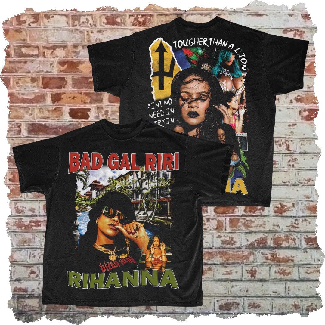 Rihanna Rap Tee Double Sided, Bad Gal Riri Modern Bootleg