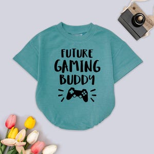 Future Gaming Buddy Baby Romper Sweatshirt, Gamer Dad Baby Outfit, Funny Video Game Bodysuit, Newborn Gift for Gamers, Nerdy Baby Clothes