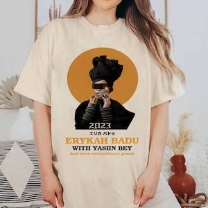 Erykah Badu concert 2023 T Shirt, Erykah Badu Rap Tee, Erykah Badu 90's Short Sleeve T-shirt tour 2023 Gift Men Women unisex tshirt
