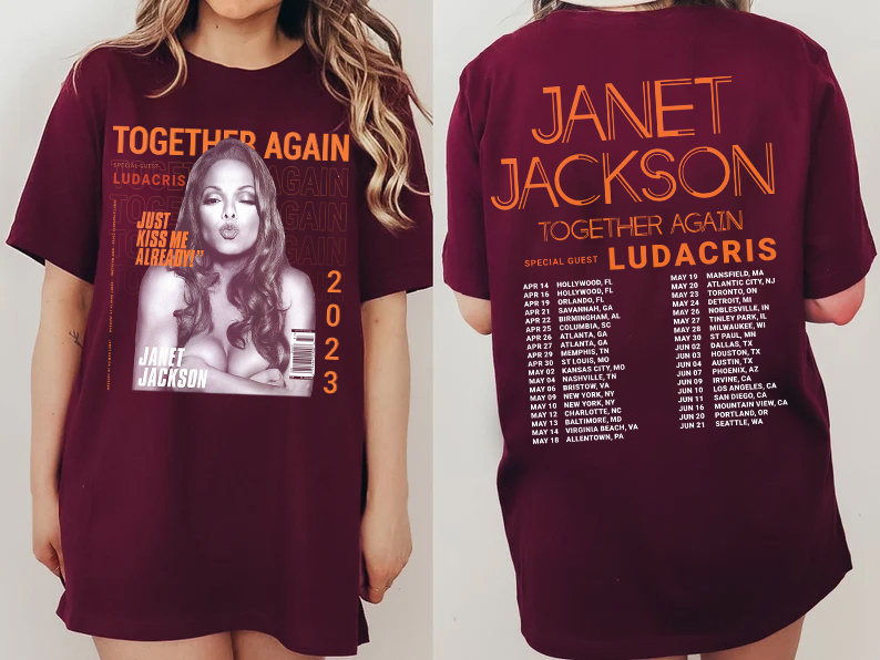 Janet Jackson together again Ludacris tour 2023 ,2 Sides Janet Jackson Album Tracklist shirt Music Rock Band Retro Music Band Gift For fans