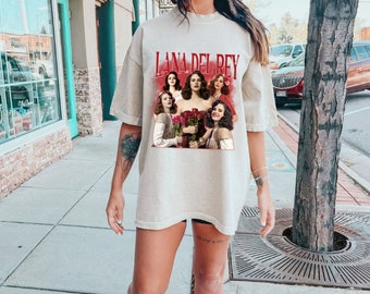 T-shirt Lana Del Rey, T-shirt de la chanteuse Lana Del Rey, T-shirt rose Lana Del Rey, groupe de rock rock, cadeau de groupe de musique rétro pour les fans hommes femmes