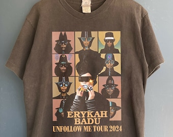 Chemise de concert Erykah Badu, chemise Erykah Badu 2024, cadeaux pour les fans, chemise tournée Erykah Badu des années 90, musique rock, chemise cadeau pour femme