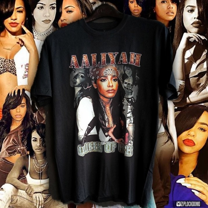 Discover Aaliyah T shirt Kaos Band Hiphop rap tee