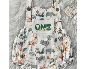 Personalised Safari Animal Romper, Boys Cake Smash Outfit, First Birthday Romper, Girls Birthday Romper, Girls, Jungle Romper, Animals,