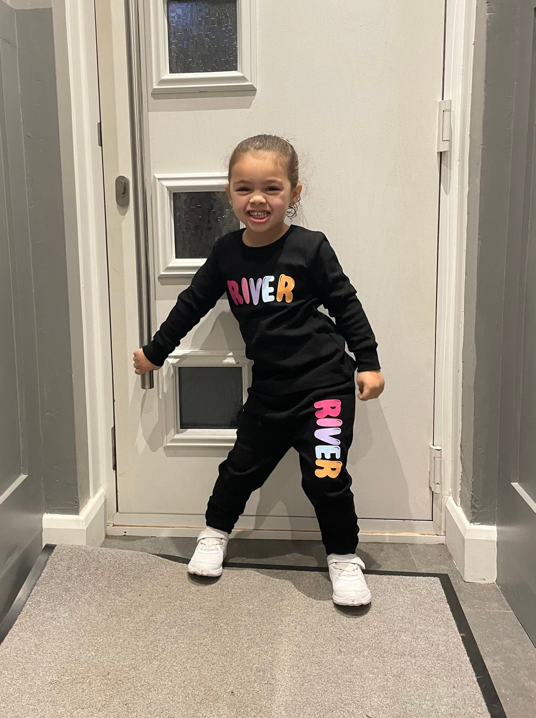 Girls Personalised Tracksuit, Girls Tracksuits, Rainbow Jogger