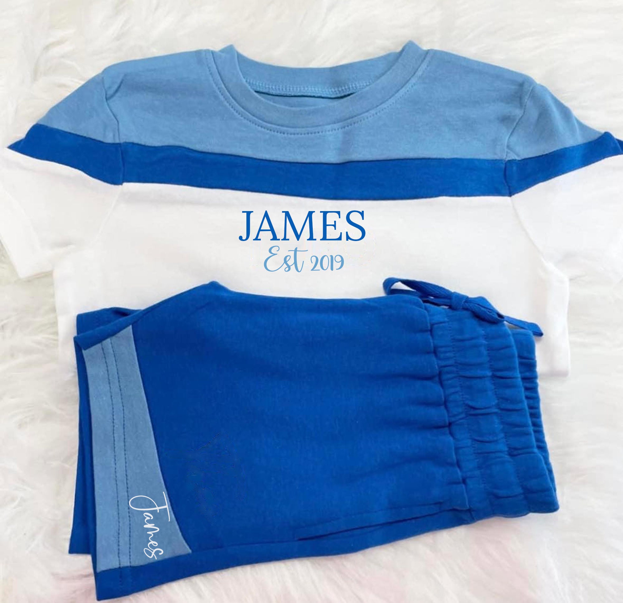 Personalised Shorts and T shirt Sets Boys Shorts Sets Shorts and Tops Summer Sets Boys Birthday Colour Block Sets Boys Outfits Etsy