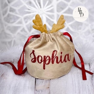 Personalised Gift Bags, Christmas Bags, Christmas Gifts,Christmas Eve Gifts, Bags,Reindeer Bags, Stocking Fillers, Christmas Bags,Antler Bag