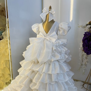 White Wedding Baby Girl Dress, Baby Dress for Special Occasion, Princess Dress, Baptism Dress for Baby Girl, First Communion Dress
