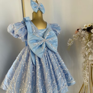 Blue Toddler Prom Dress, Baby Girl Dress for Special Occasion, Blue Toddler Princess Dress, Kid Prom Dress, Blue Princess Dress