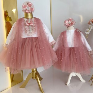 Pink Baby Girl Puffy Dress, Baby Tulle Dress, Pink Wedding Dress, Baby Pageant Dress, Toddler Prom Dress, Baby Birthday Party Dress