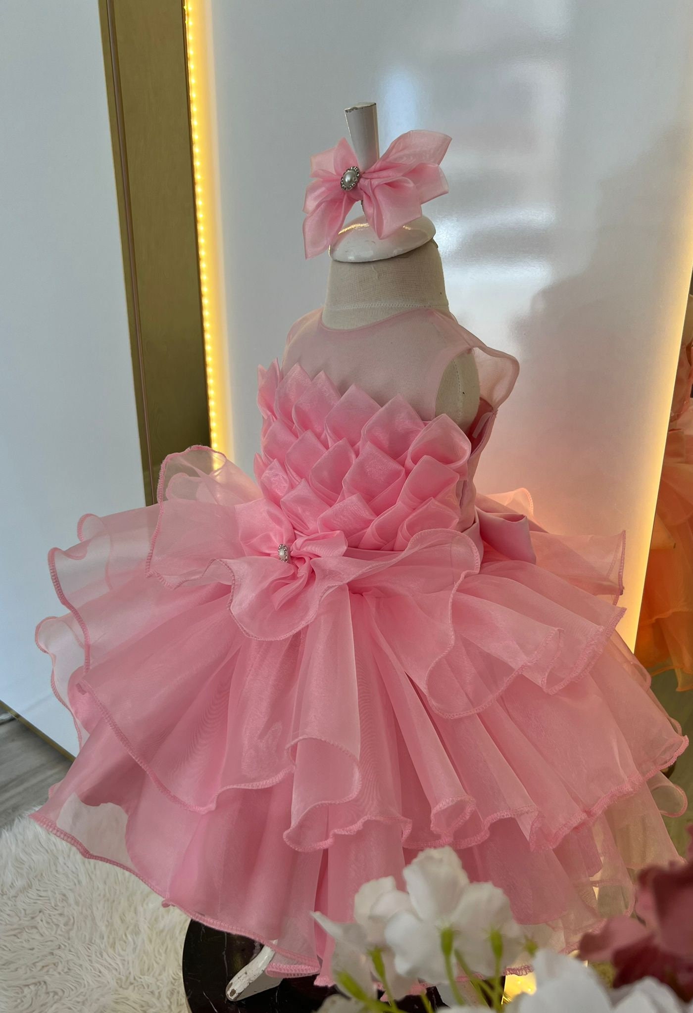 BABINE - Puffball Teddy Dress - Pink