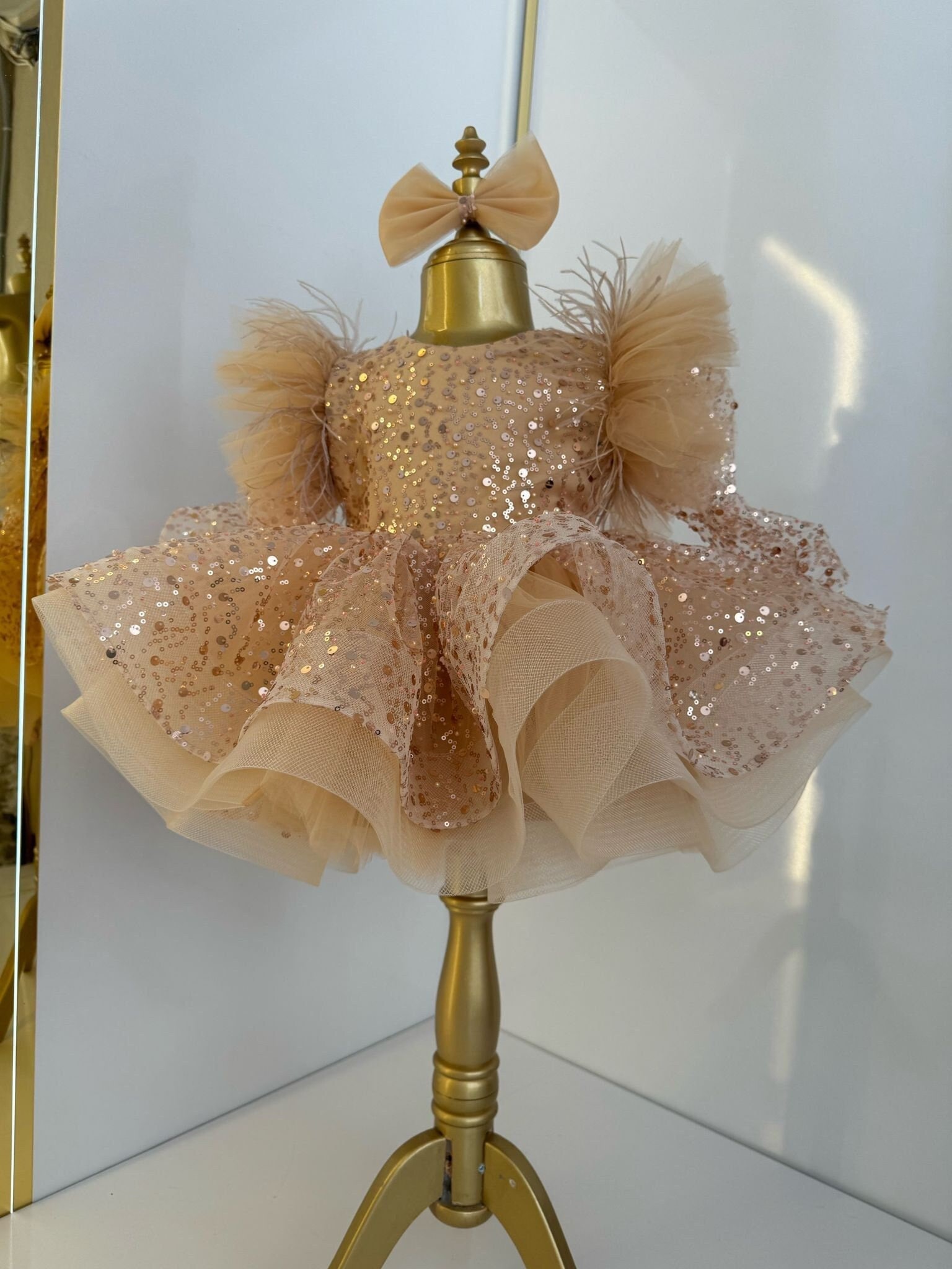 Gold Sequined Baby Girl Dress, Toddler Pageant Dress for Girls, Puffy Girl  Dress, Baby Tulle Dress, Gold Princess Dress, Baby Birthday Dress - Etsy  Israel