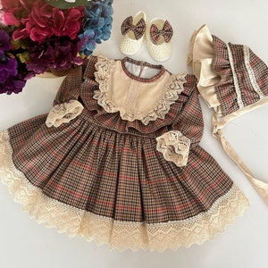 Vintage Baby Girl Dress Suit, Toddler Girl Dress, Baby Party Dress, 1st Birthday Dress, Baby Holiday Dress, Baby Girl Lace Dress