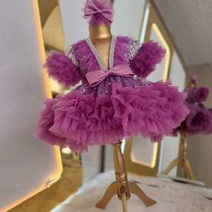 Purple Baby Girl Dress for Special Occasion, Purple Birthday Party Dress, Purple Princess Dress, Toddler Pageant Dress, Kids Prom Dress