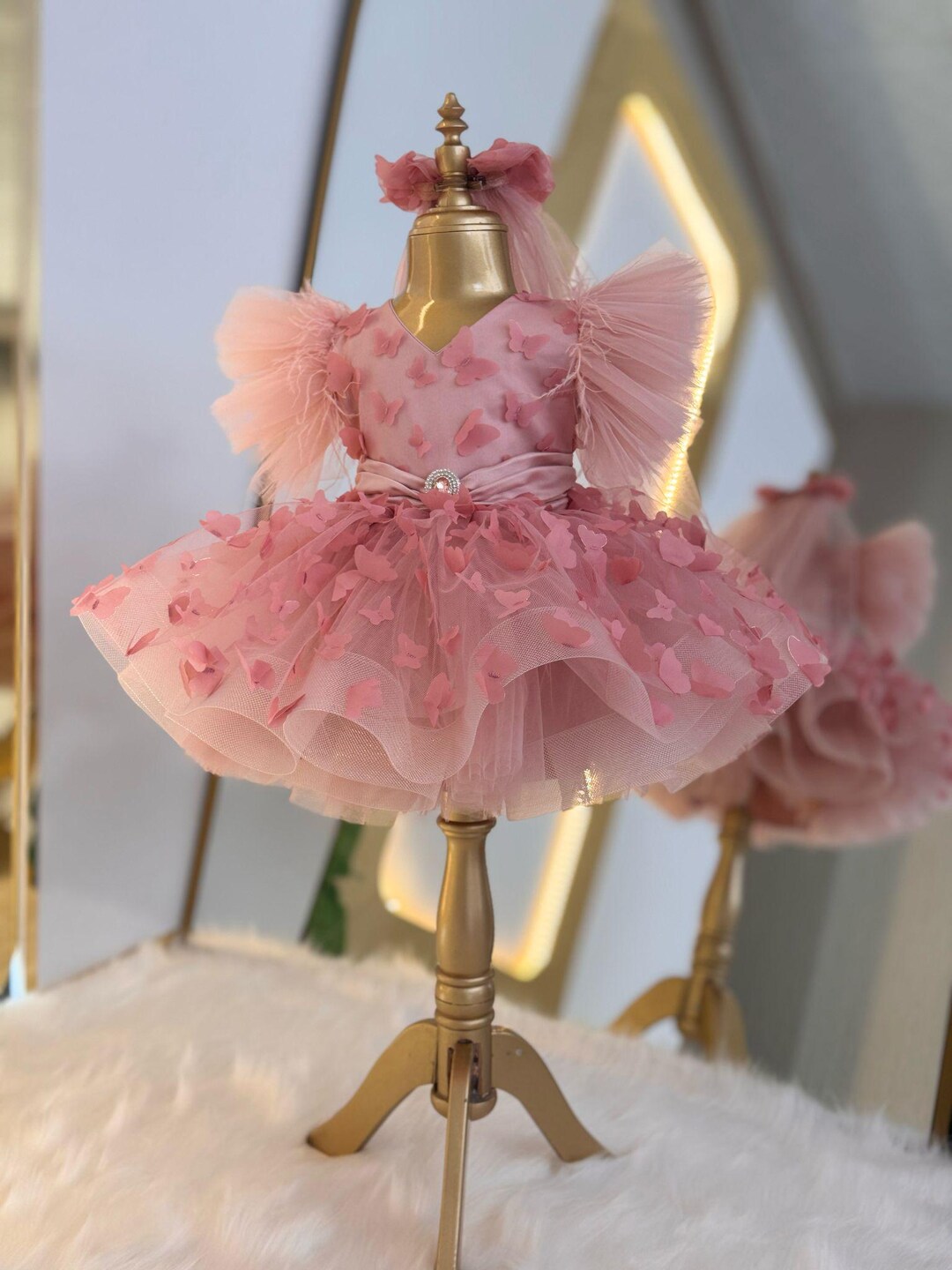 Luxurious Baby Girl Butterfly Beauty Pageant Dress Toddler Formal Dresses