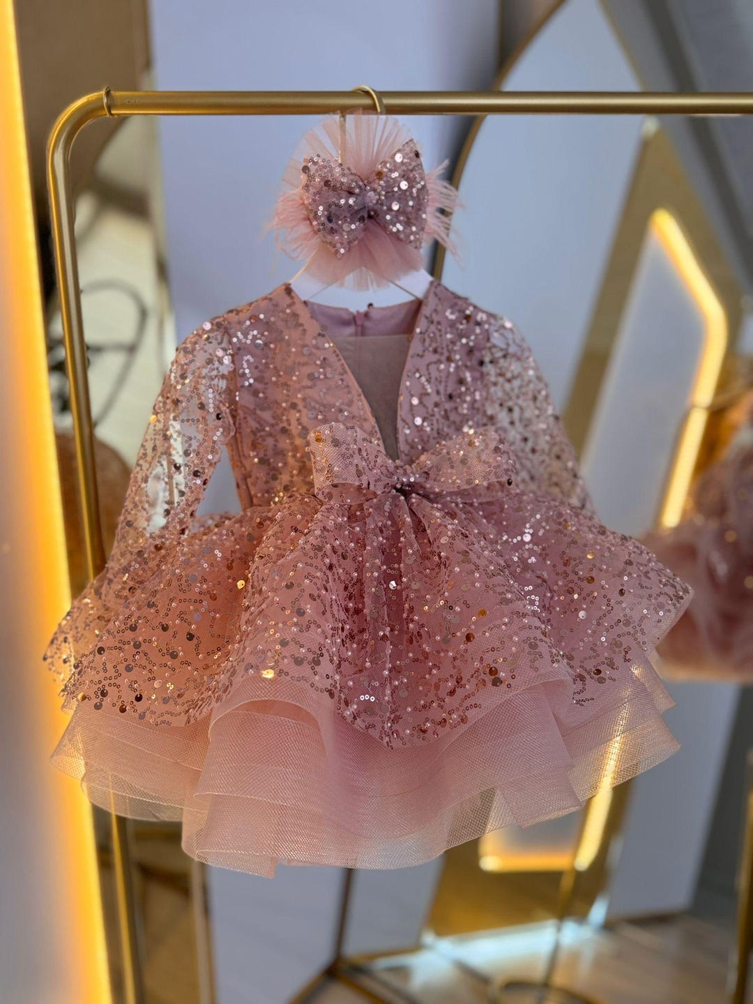 Girls baby pink dress main image 0