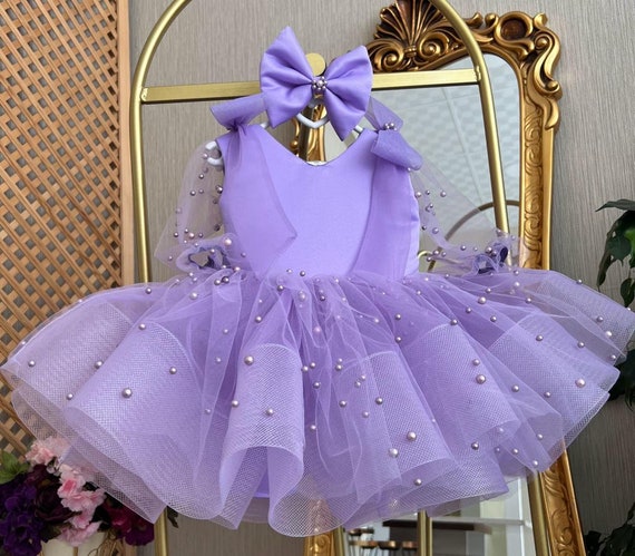 Color Lila Ropa Para NiÃ±as Con Lentejuelas Vestido Morado Con