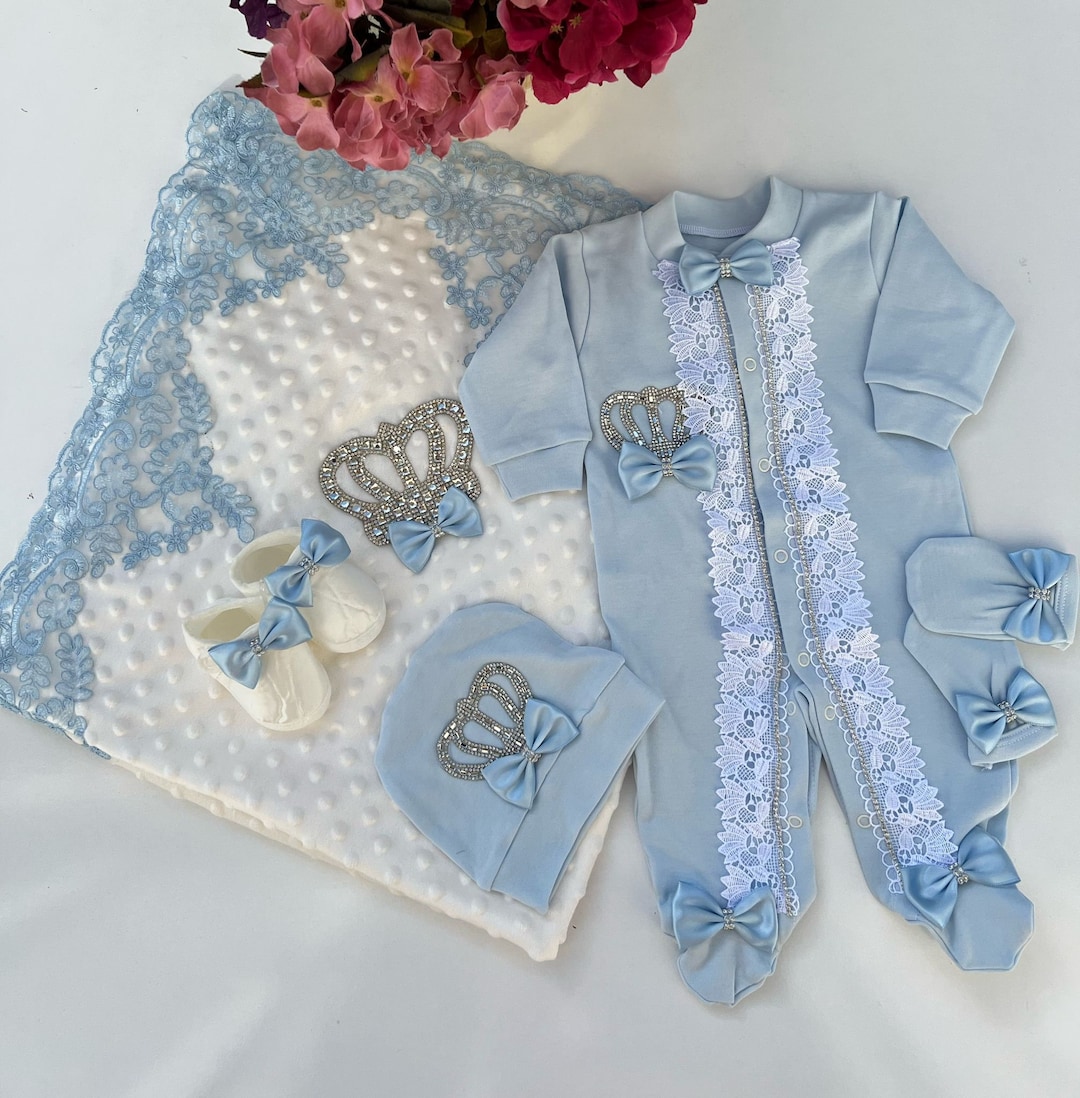 Light blue Newborn Take Me Home Boy Set