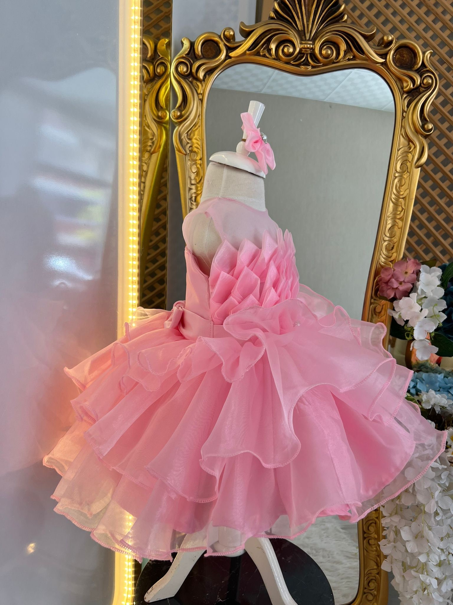 BABINE - Puffball Teddy Dress - Pink main image 1
