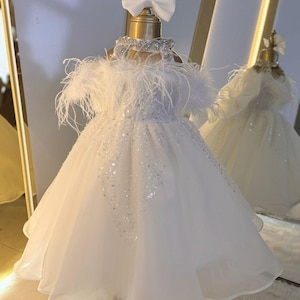 White Baby Girl Dress, Baby Wedding Dress, First Party Dress, Toddler Pageant Dress, Kids Prom Dress, Baby Flower Dress, Tulle Girl Dress