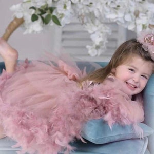 Pink Girl Birthday Dress, Baby Wedding Dress, Pink Puffy Dress, 1st Birthday Party Dress, Girl Tutu Dress, Toddler Tulle Dress