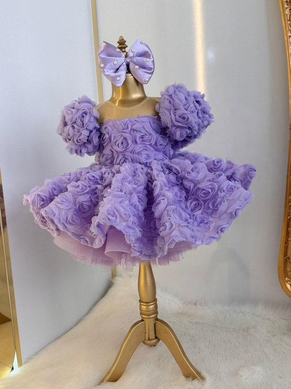 fitted lace wedding dress RuffleButts Vintage Violet Velour 3/4 Sleeve Twirl Dress 2T main image 1