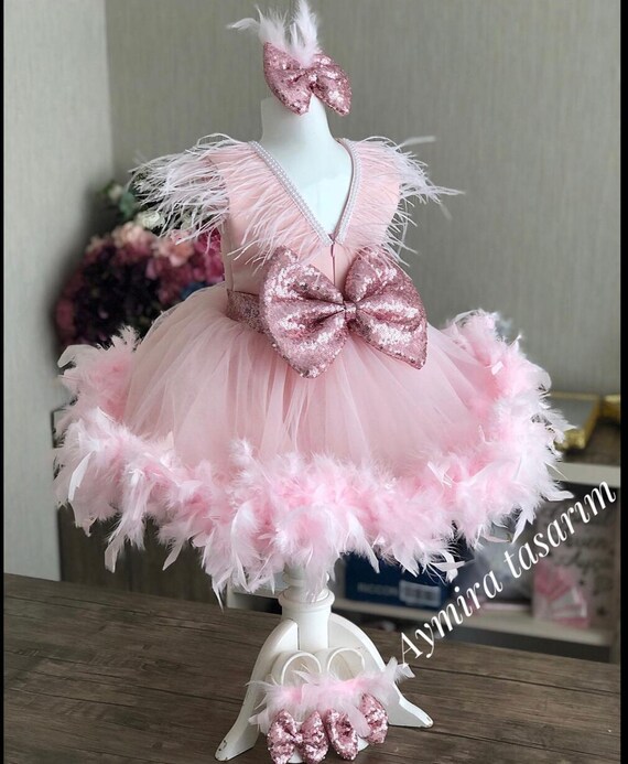Baby girl pink tulle dress sale
