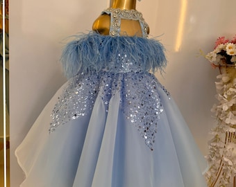 Blue Toddler Pageant Dress, Toddler Princess Dress, Mini Quinceanera Dress  for Toddler, Girl Prom Dress, Baby Girl Blue Princess Dress - Etsy
