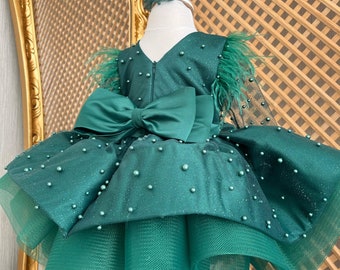 Baby girl green holiday dress discount