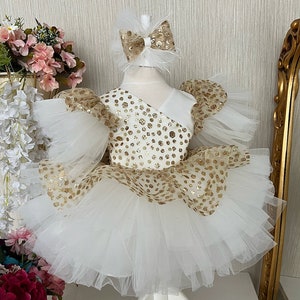 Pink Baby Holiday Dress, Fancy Baby Girl Dress, Baby Girl Fluffy Dress, Toddler Birthday Party Dress, Photo Shoot Dress