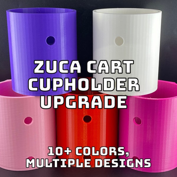 Zuca Cart Drink Holder Upgrade - Disc Golf - 3D Printed - Securely holds 32 oz hydro flasks, bottles and can koozies