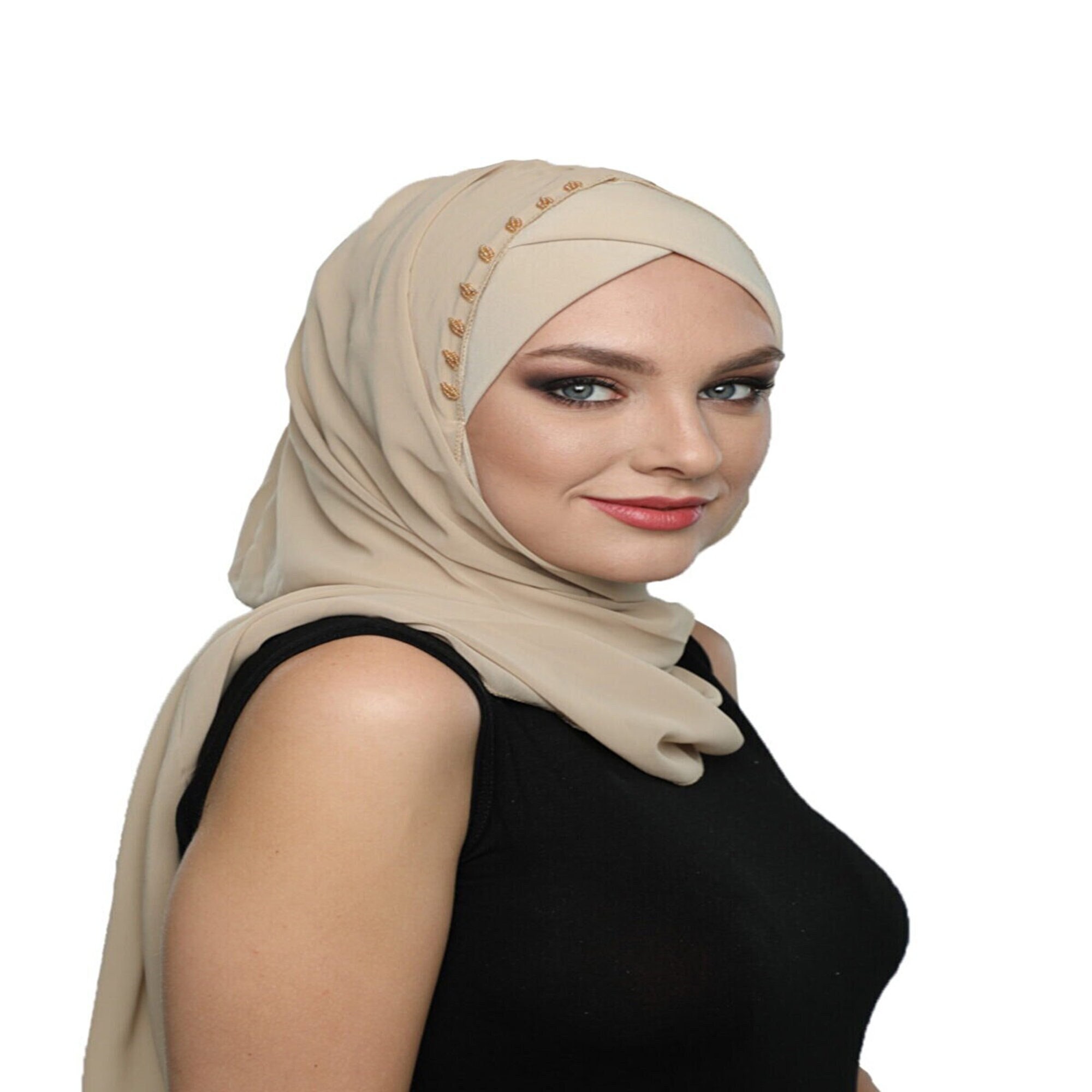 Boho Hipster Style  Soft Fabric Pre-Tied Tichel Hijab Hair Wrap Hijab For  Muslim Jewish Christian Women Who Cover Their Hair (Copy)