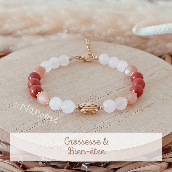 Bracelet Grossesse, Bracelet pierre de lune, bracelet pierre naturelle, bijoux femme, cadeau Grossesse, bracelet femme enceinte