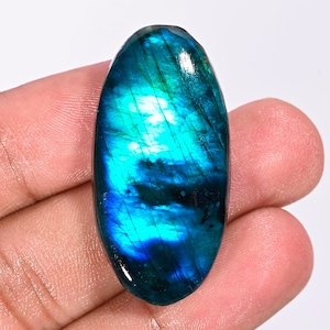 Labradorite Cabochon: 57.30 Ct Oval Gemstone for Jewelry Making