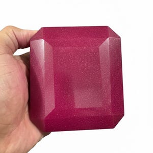 Giant 4500 Ct Natural Ruby Gemstone: Square Faceted Collector's Crystal