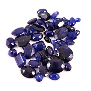 Blue Sapphire Mix: Faceted Oval Cut Gemstones, 41 Ct