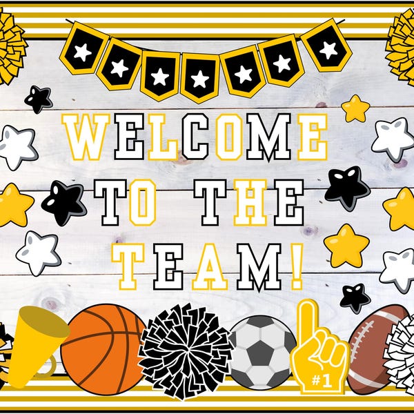 Sports Team Welcome Bulletin Board Kit | Back to School Printable Decorations (Digital Download)