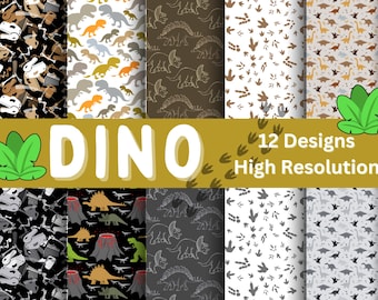 Dinosaur Themed Digital Paper Pack