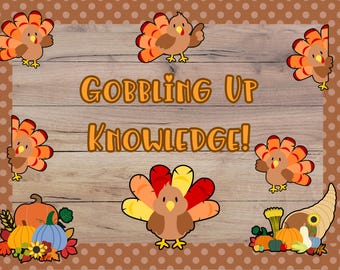 Thanksgiving Bulletin Board: Turkey Fall Harvest Decor (PDF Download)
