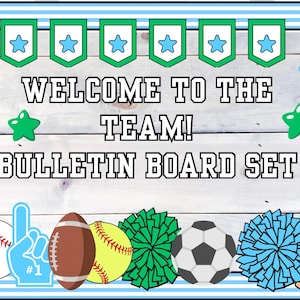 CUSTOM Sports Bulletin Board Kit | Welcome to the Team Display | Personalized School Colors | Digital Download