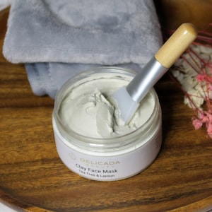 Clay Face Mask, Deep Cleansing Kaolin Clay Mask With Tea Tree and Lemon Essential Oils