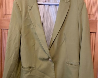Olive green fully lined women's blazer