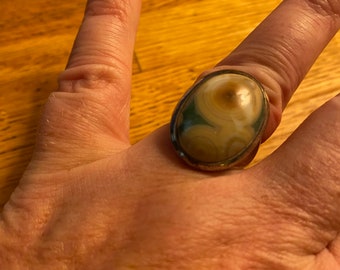 Anello in agata e argento