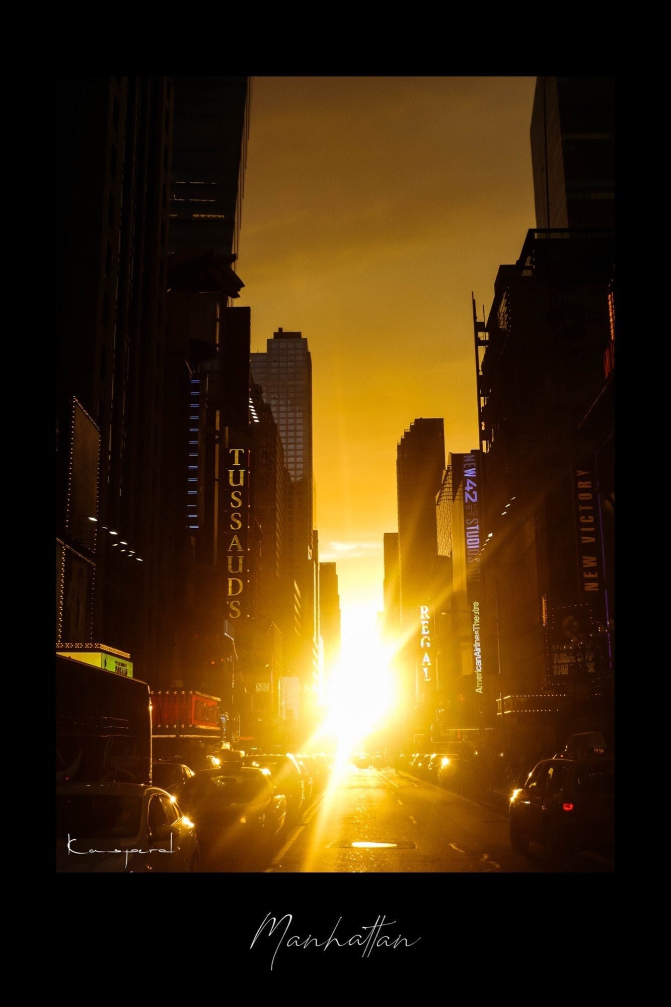 Poster Manhattanhenge sur La 42Ème Rue Ouest - New York | Etats-Unis