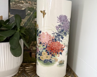 蝶と花模様のヴィンテージ陶鍋花瓶 – 12 5/8インチ - Etsy 日本