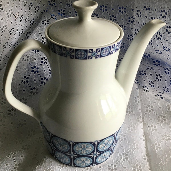 Blue and White Teapot - Flammen Feuerfest 200/1 - Geometric Mandala Design