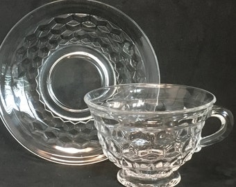 juegos de taza y platillo de vidrio transparente americano